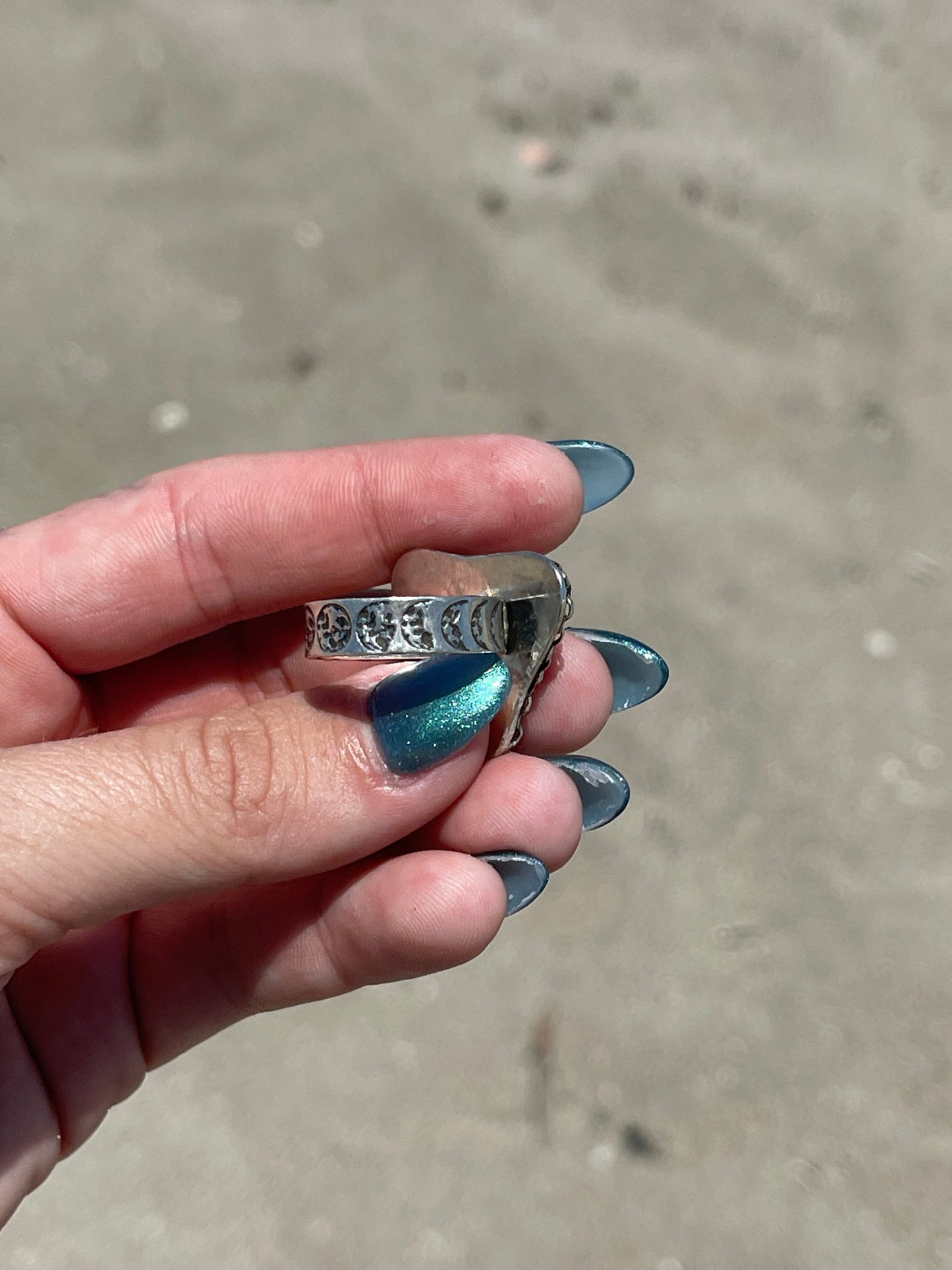 Fossilized Shark Tooth Ring Size 8