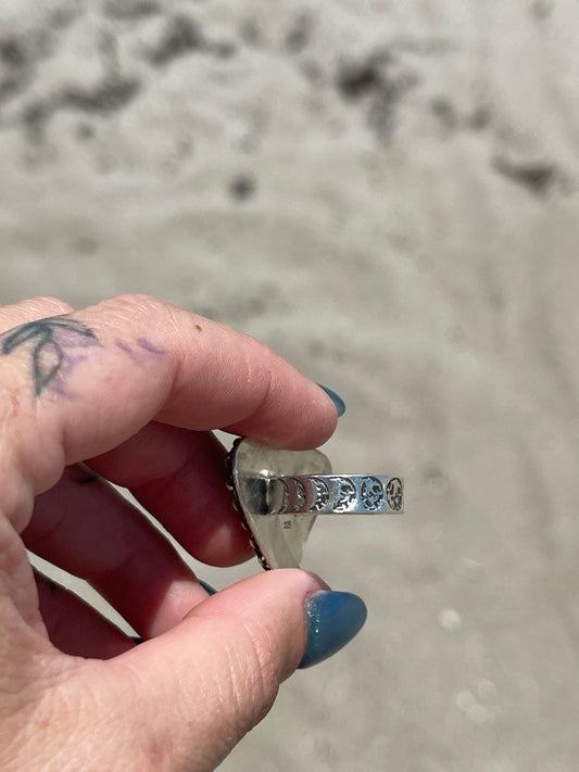 Fossilized Shark Tooth Ring Size 8