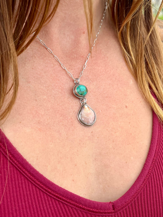 Sonoran Gold Turquoise & Shell Necklace