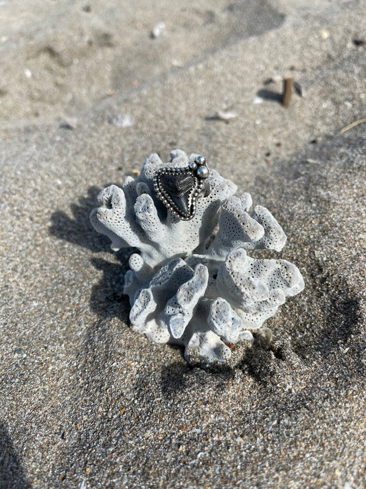 Fossilized Shark Tooth Ring Size 8
